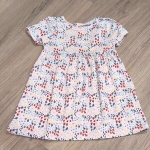 Adorable Floral Kids Dress in White and Pink